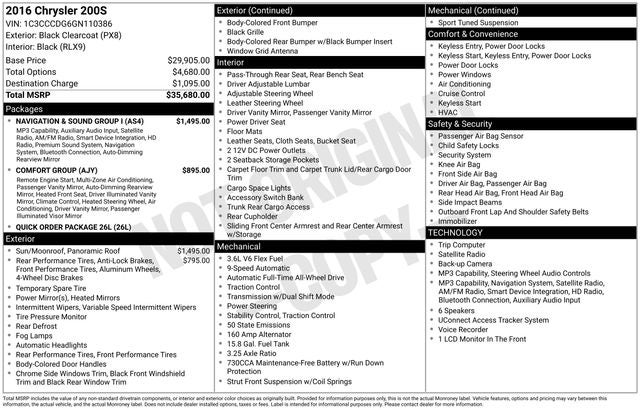 2016 Chrysler 200 S
