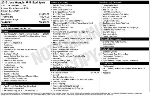 2015 Jeep Wrangler Unlimited Sport