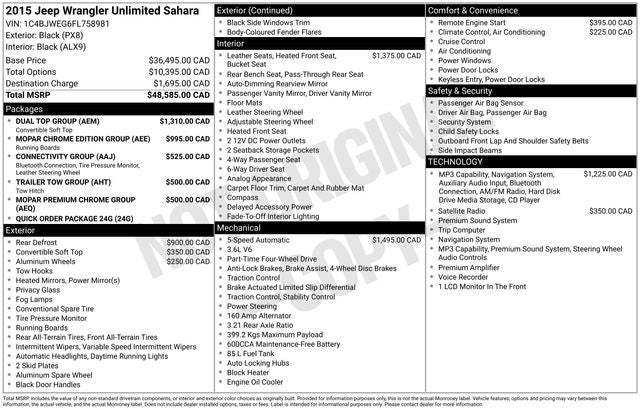 2015 Jeep Wrangler Unlimited Sahara