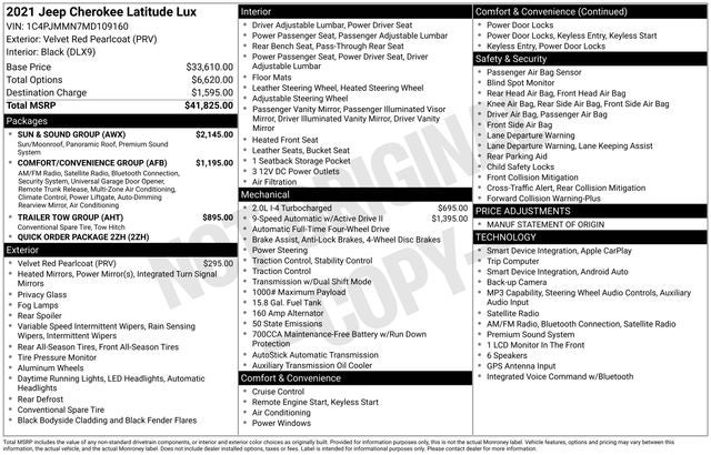 2021 Jeep Cherokee Latitude Lux