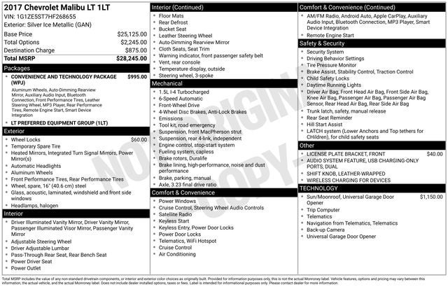 2017 Chevrolet Malibu LT 1LT