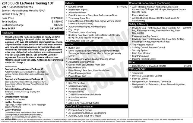 2013 Buick LaCrosse Touring Group