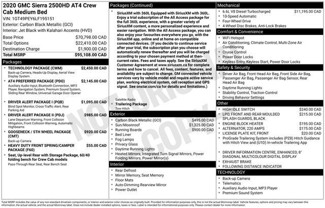 2020 GMC Sierra 2500HD AT4