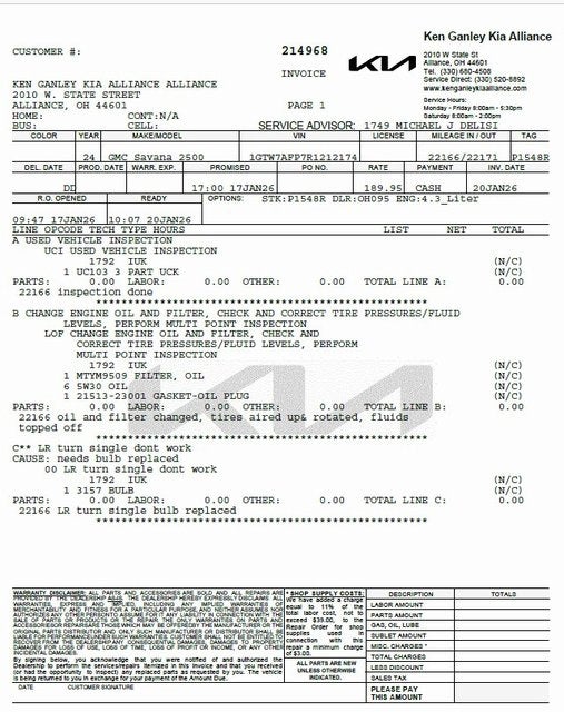 2024 GMC Savana 2500 Work Van