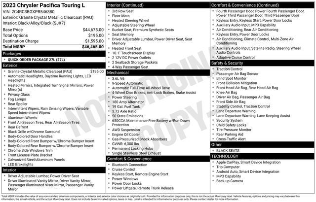 2023 Chrysler Pacifica Touring L