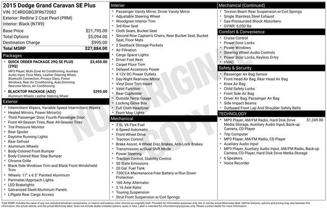 2015 Dodge Grand Caravan SE Plus