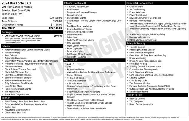 2024 Kia Forte LXS