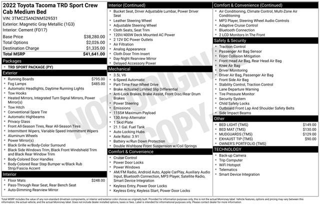 2022 Toyota Tacoma TRD Sport V6