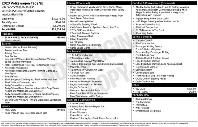 2023 Volkswagen Taos 1.5T SE