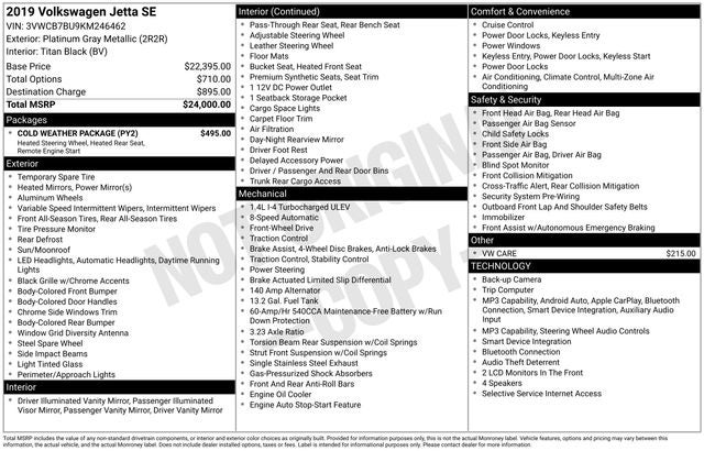 2019 Volkswagen Jetta 1.4T SE