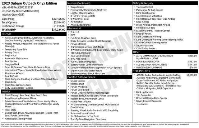 2023 Subaru Outback Onyx Edition