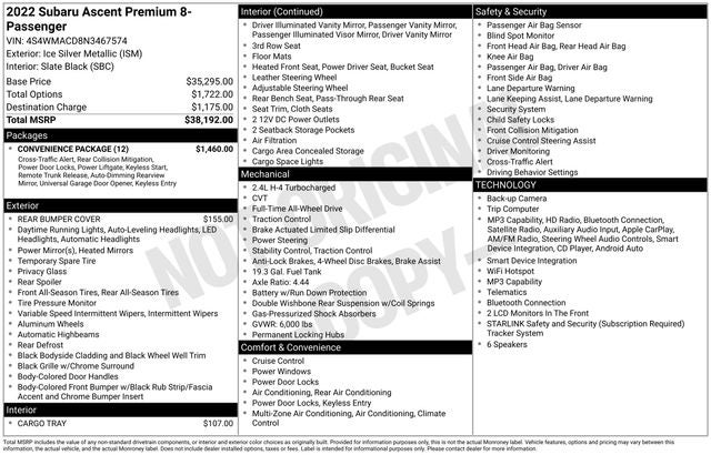 2022 Subaru Ascent Premium