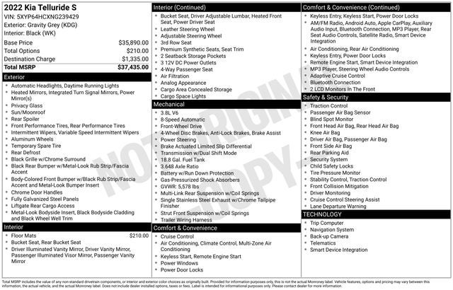 2022 Kia Telluride S