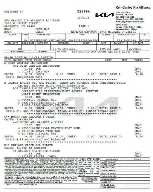 2020 Mitsubishi Outlander Base