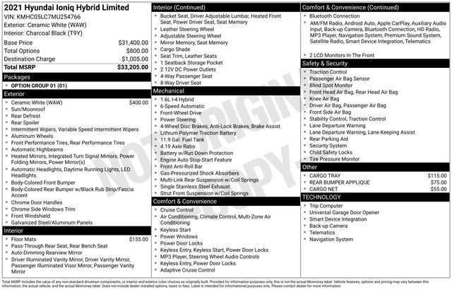 2021 Hyundai Ioniq Hybrid Limited