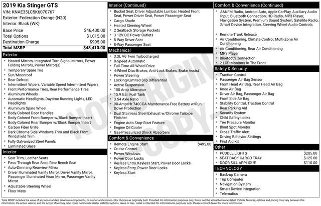 2019 Kia Stinger GTS