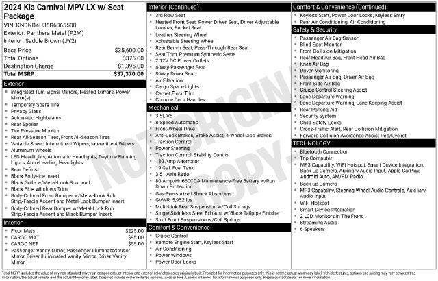2024 Kia Carnival LX