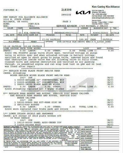 2023 Kia Carnival LX Seat Package