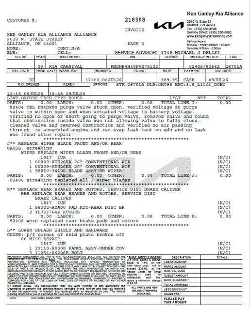 2023 Kia Carnival LX Seat Package