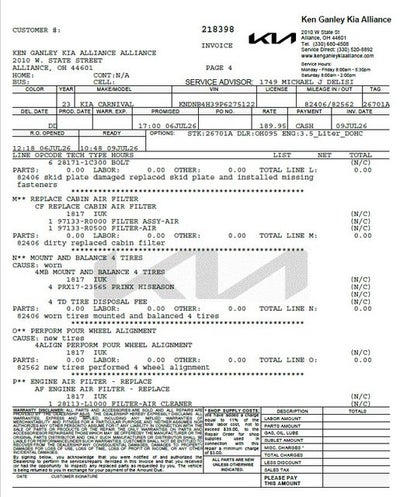 2023 Kia Carnival LX Seat Package