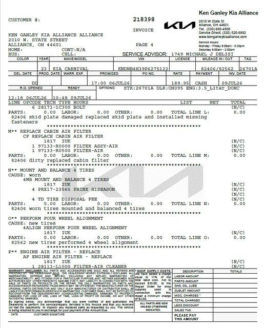 2023 Kia Carnival LX Seat Package