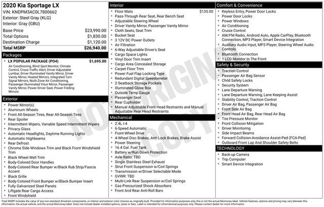 2020 Kia Sportage LX