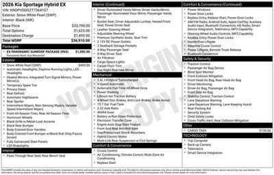 2026 Kia Sportage Hybrid EX