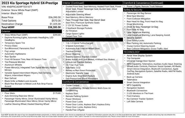 2023 Kia Sportage Hybrid SX-Prestige