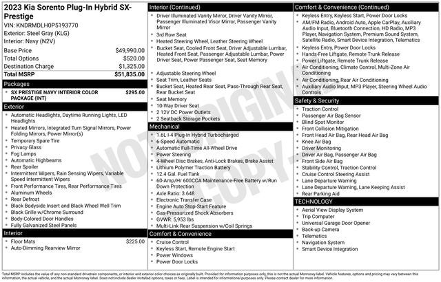 2023 Kia Sorento Plug-In Hybrid SX Prestige