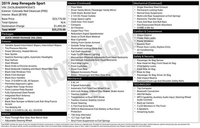 2019 Jeep Renegade Sport