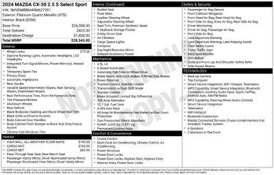 2024 Mazda Mazda CX-30 2.5 S Select Sport