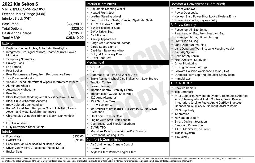 2022 Kia Seltos S
