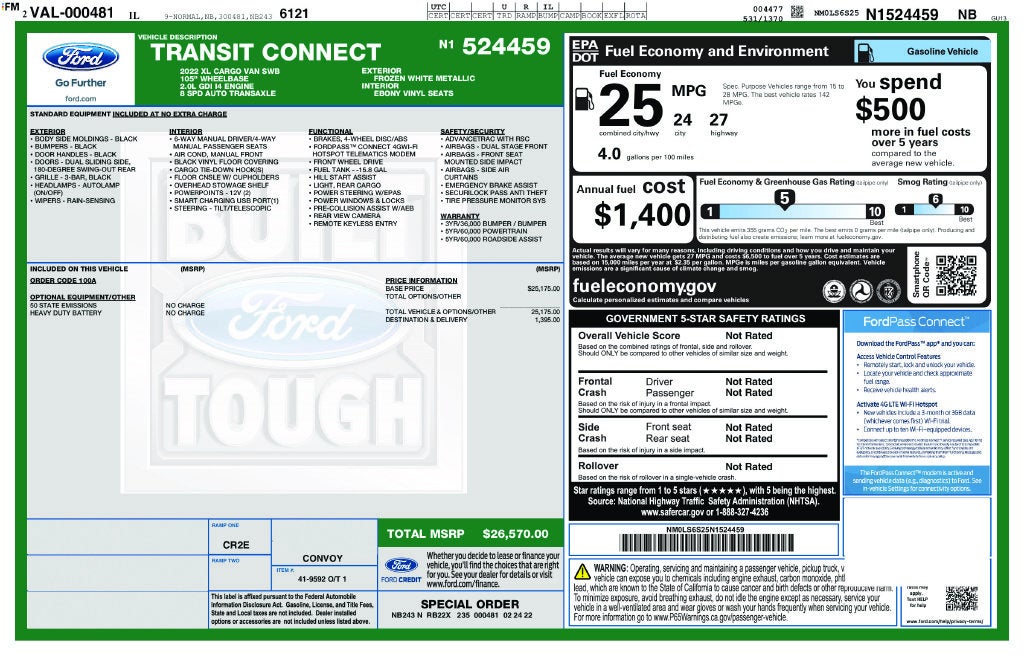 2022 Ford Transit Connect XL